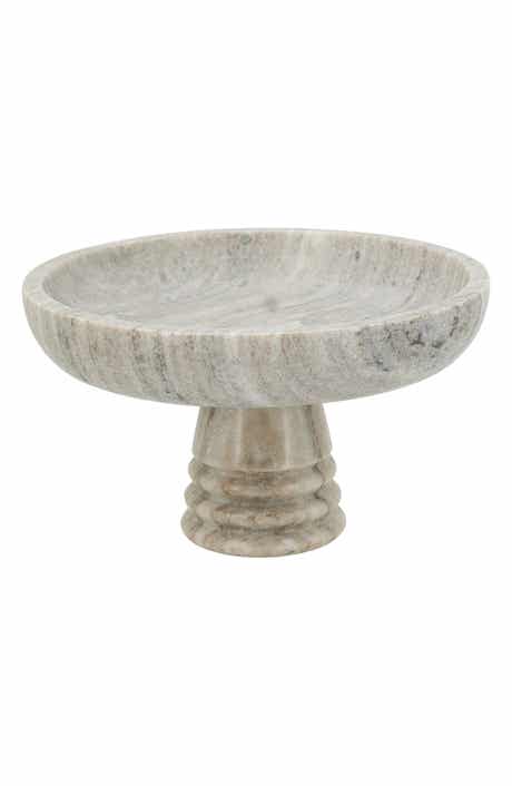 R16 HOME Marble Ribbed Pedestal Bowl