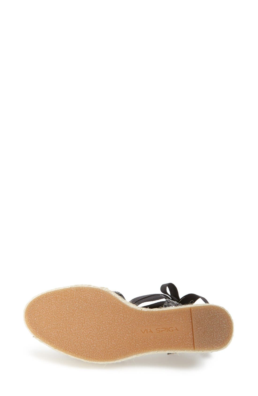 'Ralina' Espadrille Wedge, Alternate, color, BLACK