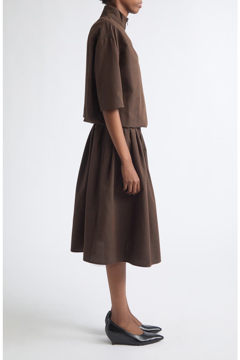 Wool Blend Shirtdress, Alternate, color, BROWN