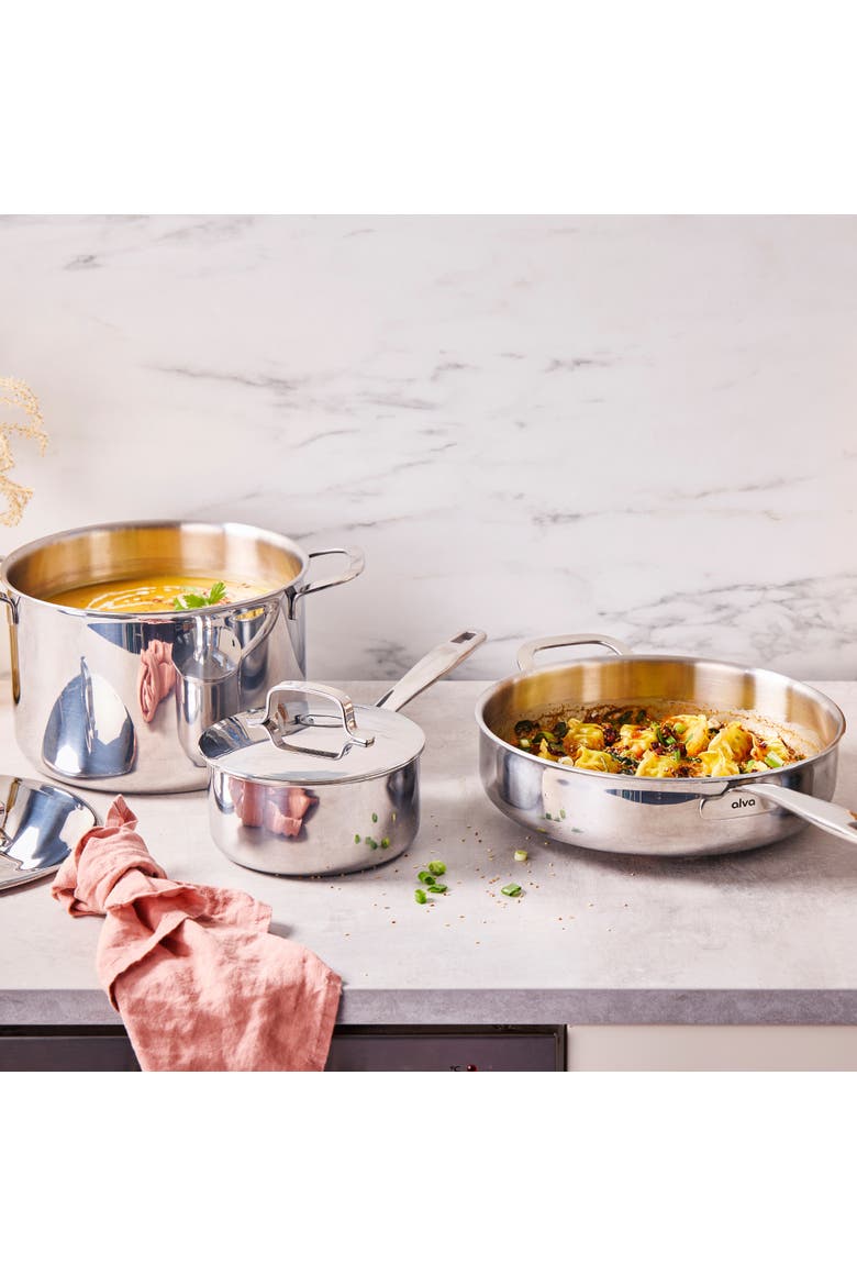 Maestro 7-Piece Hybrid Stainless Steel Cookware Set, Alternate, color, Black