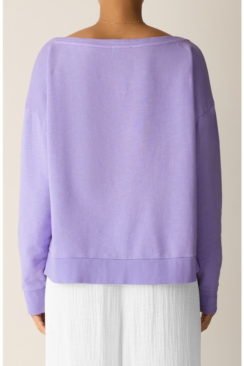 Bateau Neck Organic Cotton Sweatshirt, Alternate, color, LAVENDAR
