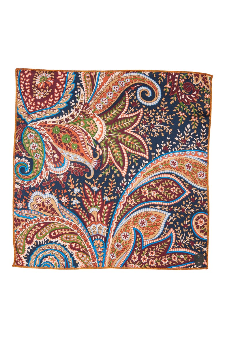 Paisley Silk Pocket Square, Alternate, color, TAN
