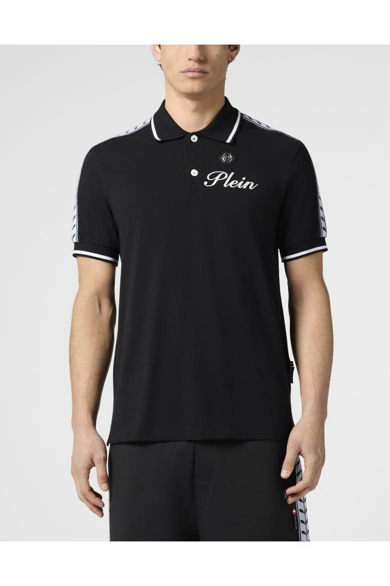 Piquet Polo T-Shirt Plein Tennis Men, Main, color, black