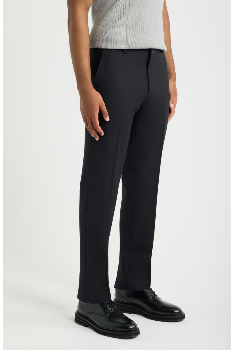 Skinny Fit Pleated Suit Pants, Alternate, color, BLACK