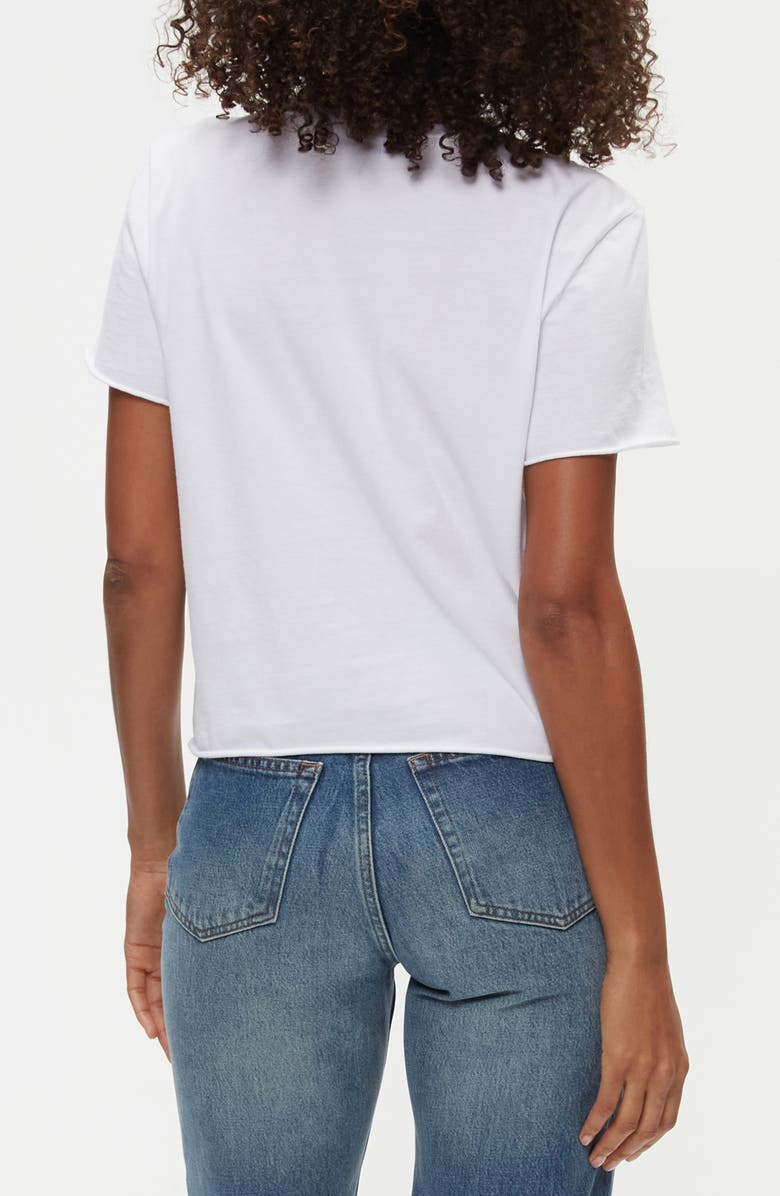 Michael Stars Jackie Raw Edge T-Shirt, Alternate, color, White