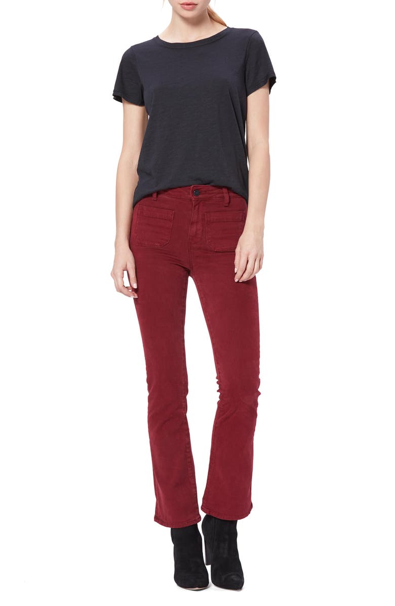 PAIGE Claudine High Waist Patch Pocket Crop Flared Jeans, Alternate, color, Vtg Cabern