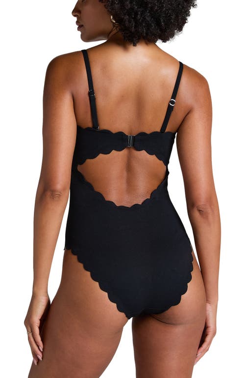 Hunkemoller Hunkemöller Bandeau Scallop Swimsuit In Blue
