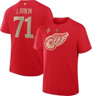 FANATICS Men's Fanatics Dylan Larkin Red Detroit Red Wings Authentic Stack Name & Number T-Shirt