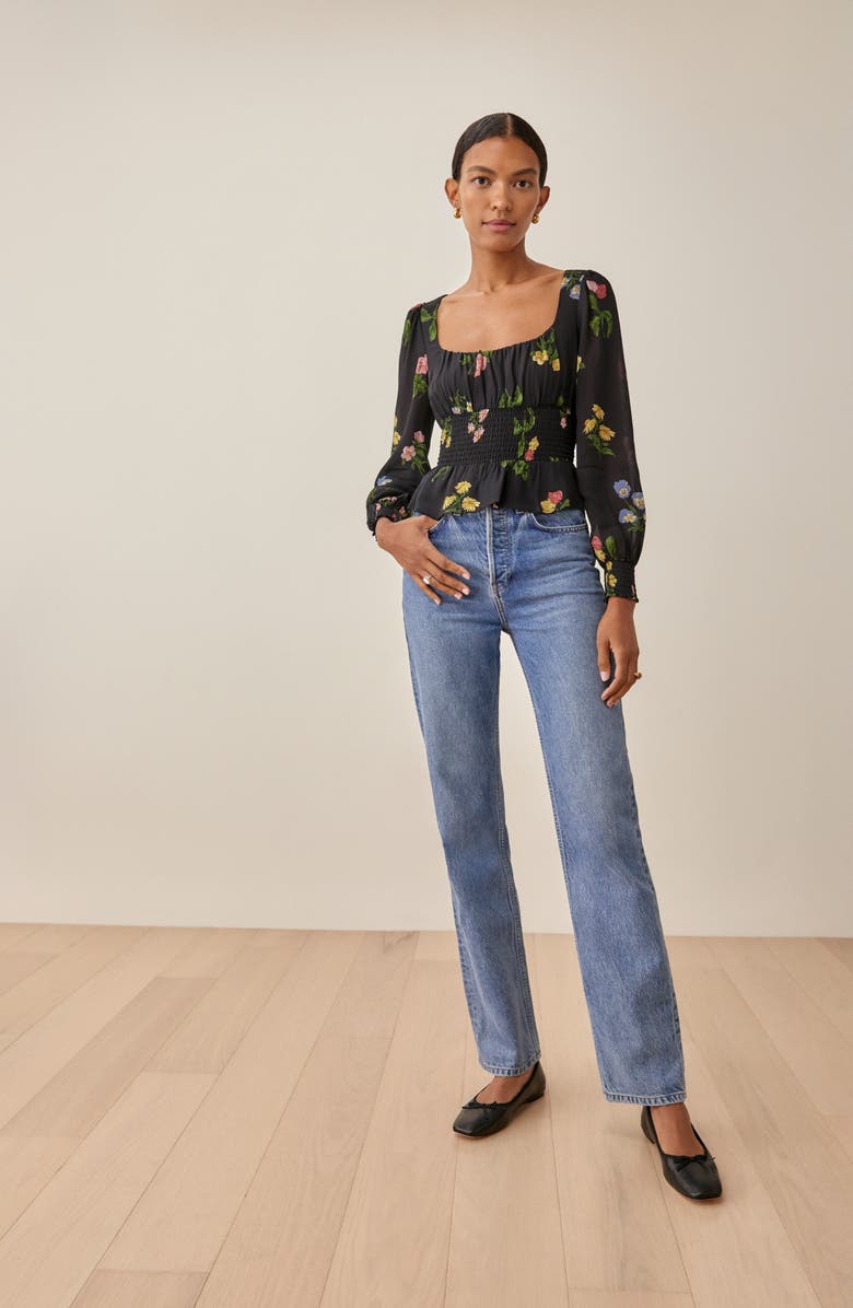 Reformation Hearth Long Sleeve Top, Alternate, color, 