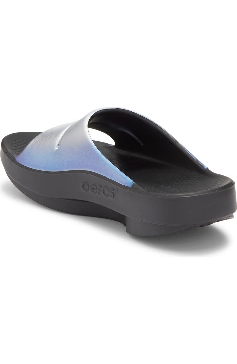 Oofos Ooahh Luxe Slide Sandal, Alternate, color, Black/ Frost
