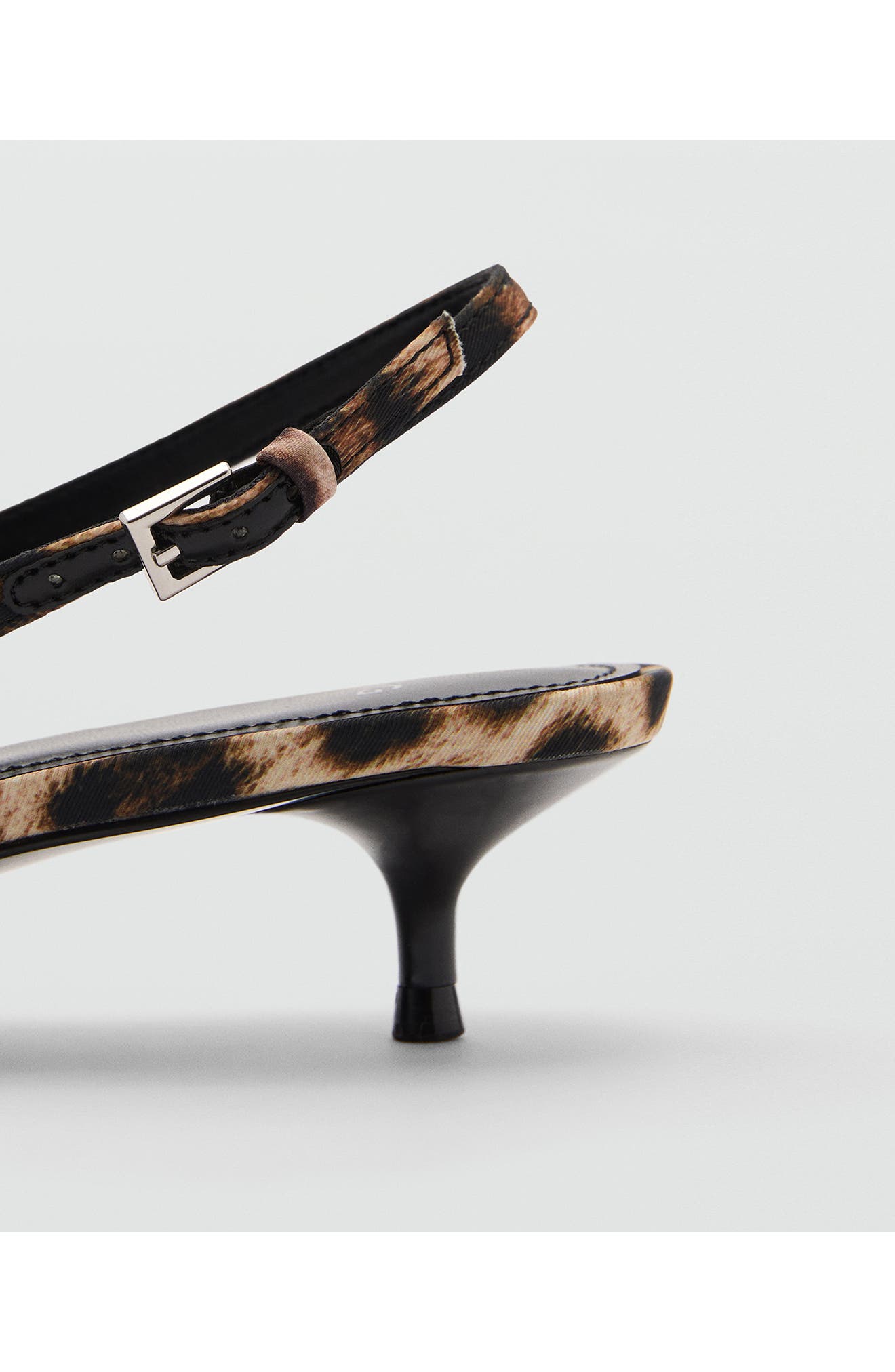 MANGO Leopard Print Pointed Toe Slingback Pump, Alternate, color, 
