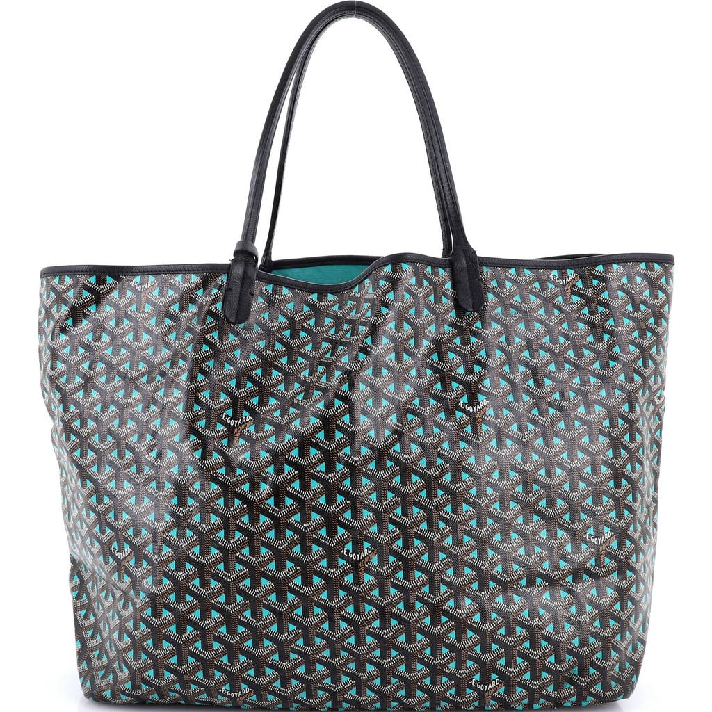 Pre-owned Goyard Goyard Saint Louis Tote Claire Voie Coated Canvas Gm In Green