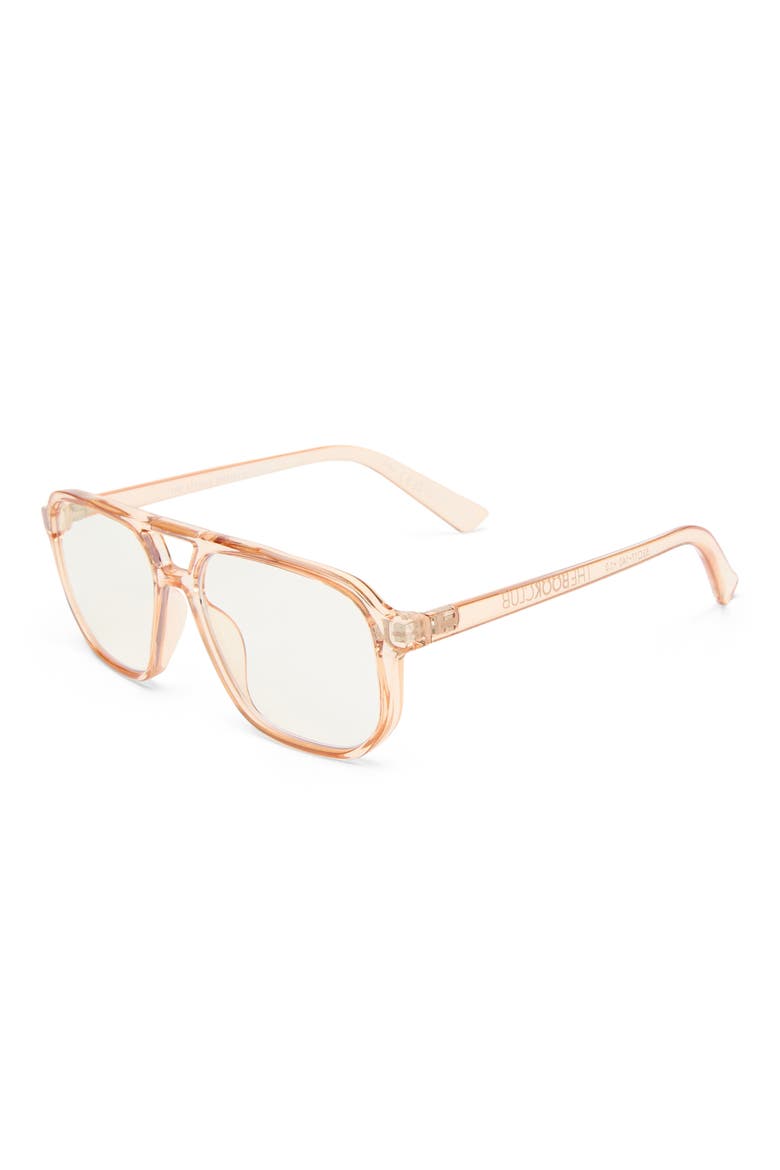 The Atticus 53mm Aviator Blue Light Blocking Reading Glasses, Alternate, color, CRYSTAL SAND