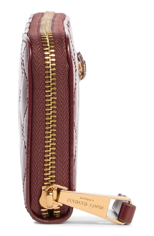 Kurt Geiger London Kensington Quilted Zip Around Wallet In Burgundy