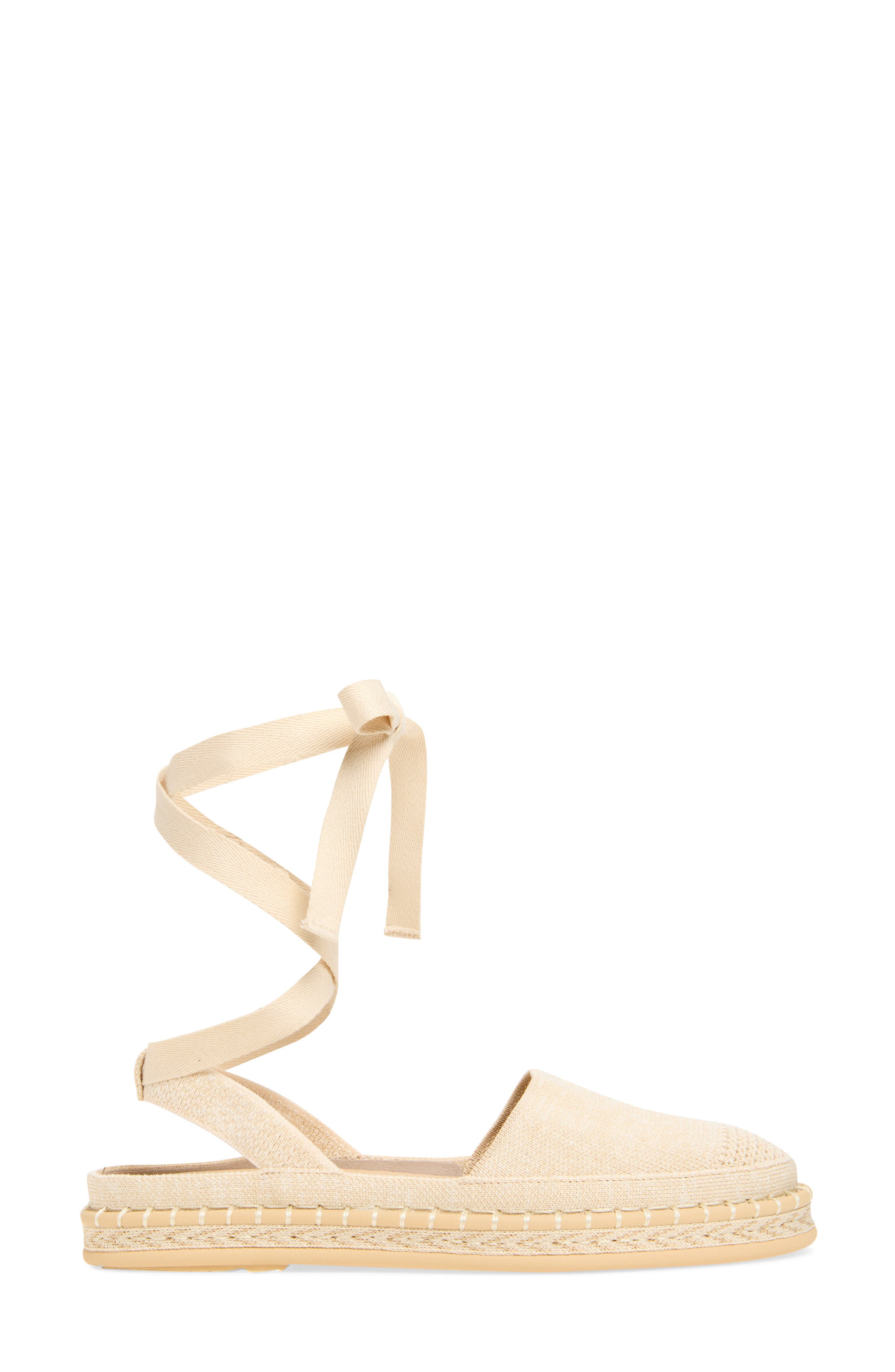 The d'Orsay Ankle Tie Espadrille Flat, Alternate, color, SEASHELL