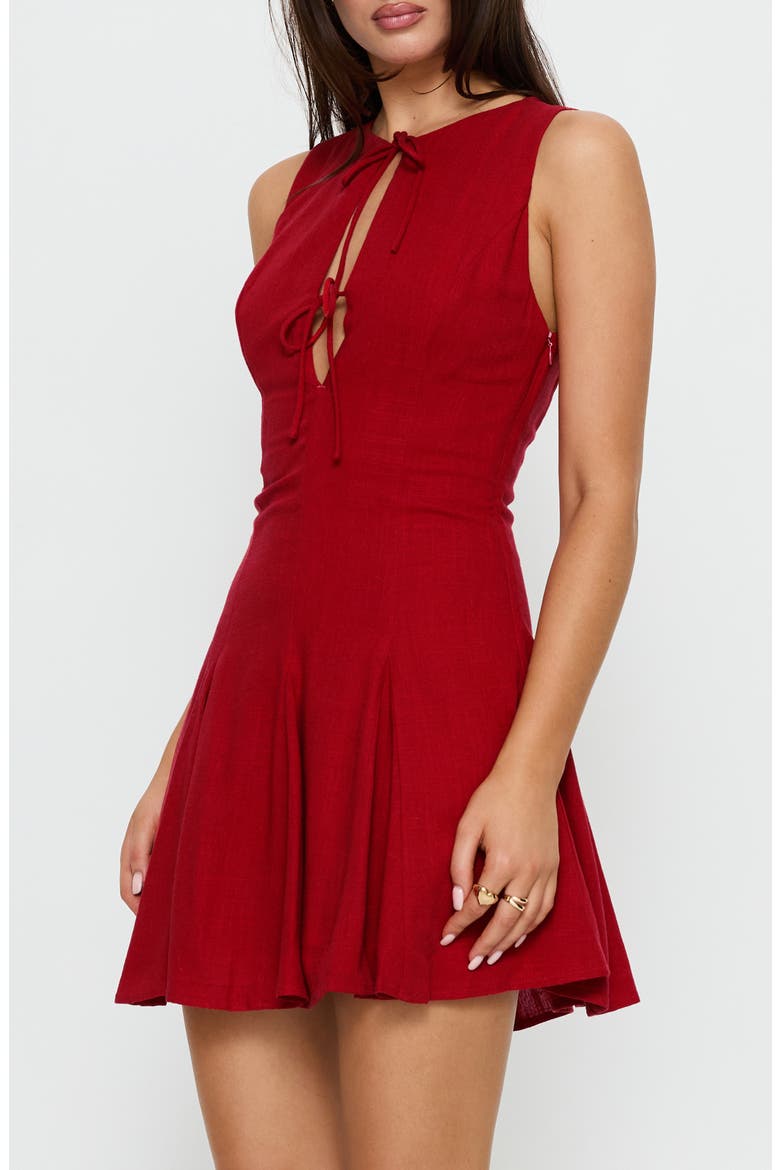 Aeryn Tie Front Minidress, Alternate, color, RED