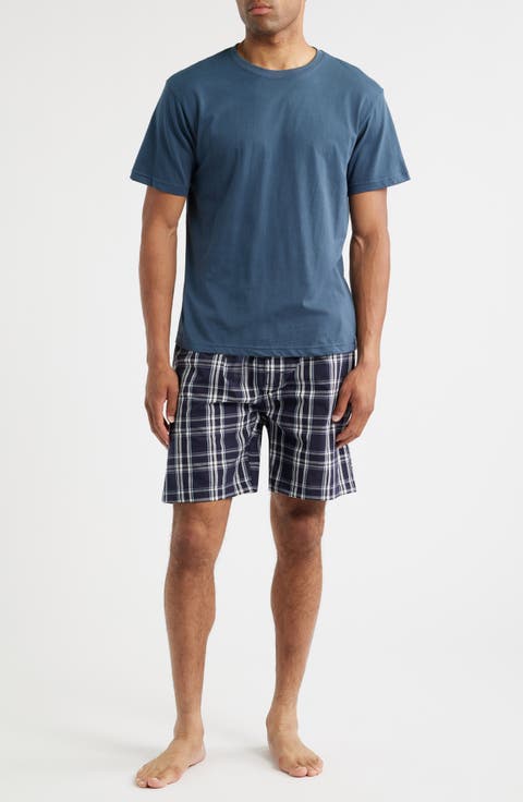 Cozy Pajama T-Shirt & Woven Cotton Shorts Set