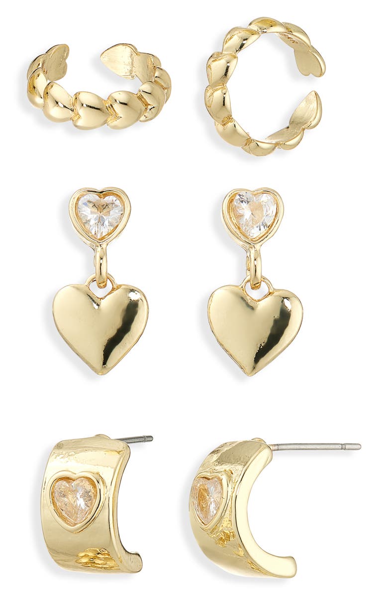 BaubleBar The Start Of Something New 3-Pack Earrings Set, Main, color, Clear