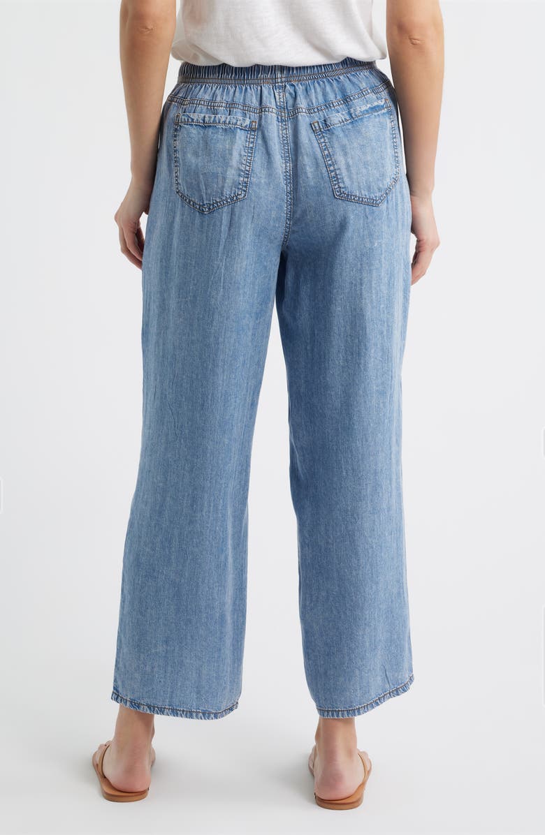 beachlunchlounge Cass Chambray Drawstring Pants, Alternate, color, Medium Wash