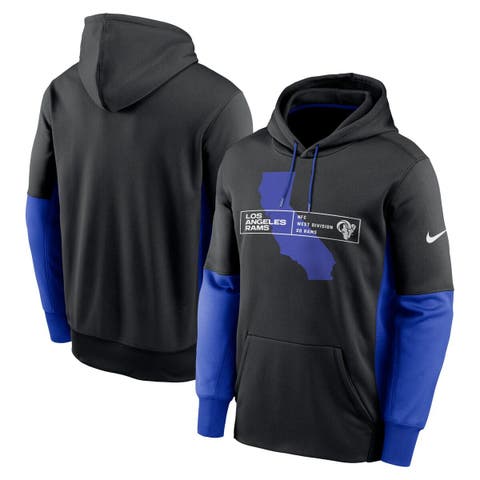 Men's Nike Black Los Angeles Rams Color Block Fleece Performance Pullover Hoodie
