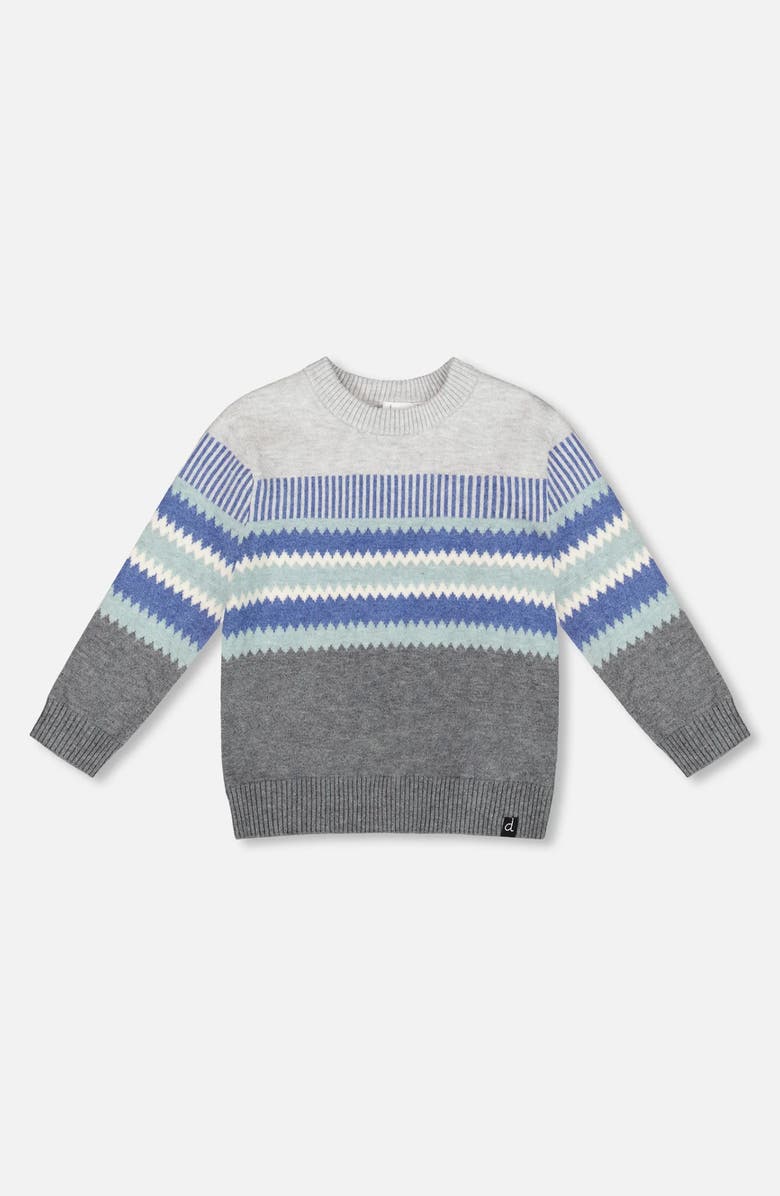 Deux par Deux Knitted Jacquard Sweater, Main, color,