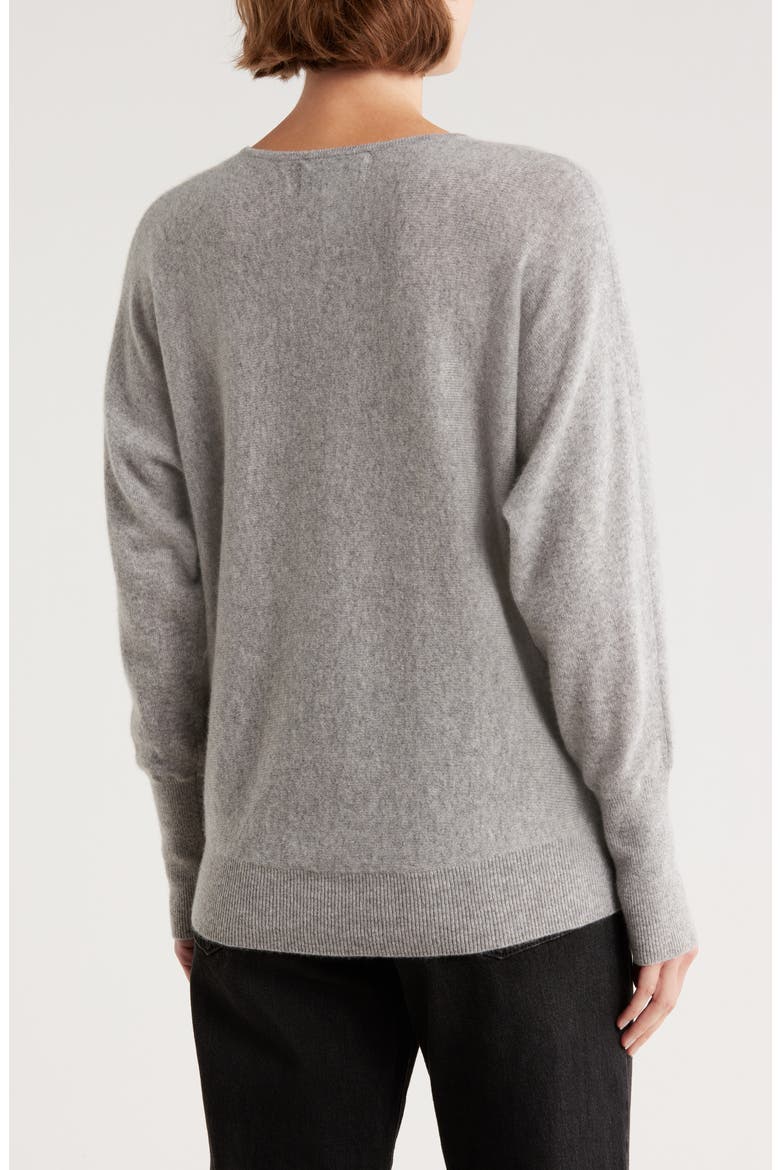 Cashmere V-Neck Dolman Sweater, Alternate, color, FLANNEL