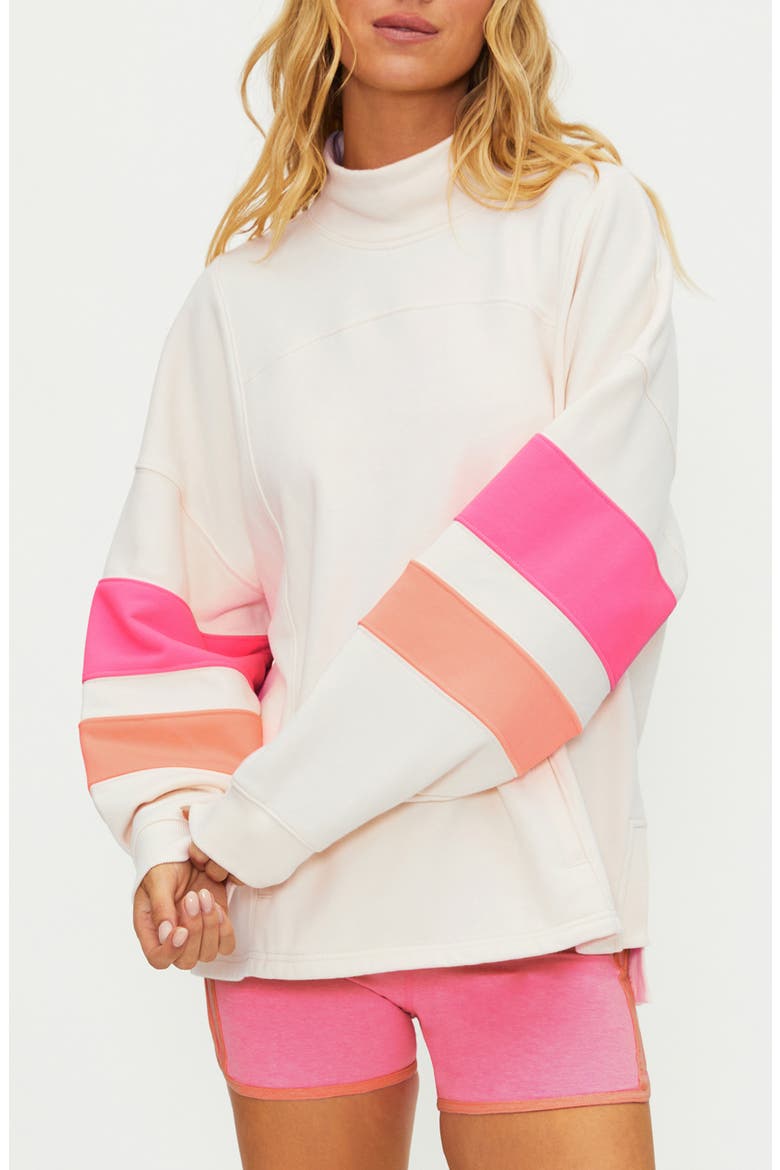 Jaylyn Colorblock Cotton Sweatshirt, Main, color, SHORELINE COLORBLOCK