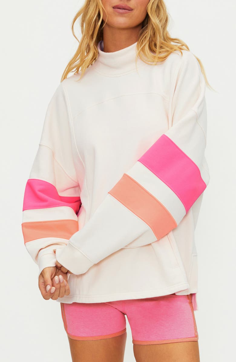 Beach Riot Jaylyn Colorblock Cotton Sweatshirt, Main, color, Shoreline Colorblock