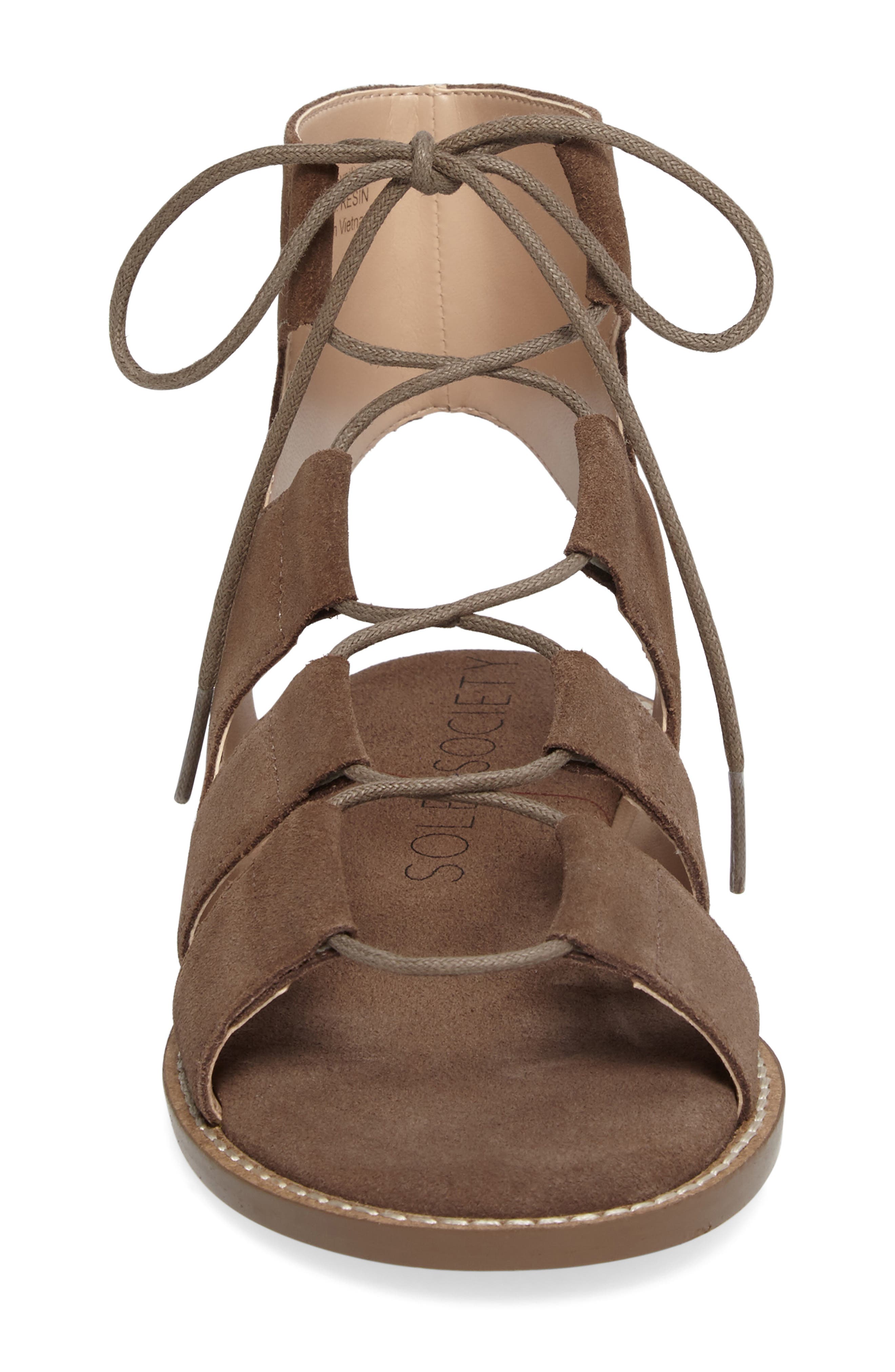 Sole Society 'Cady' Lace-Up Flat Sandal, Alternate, color, 