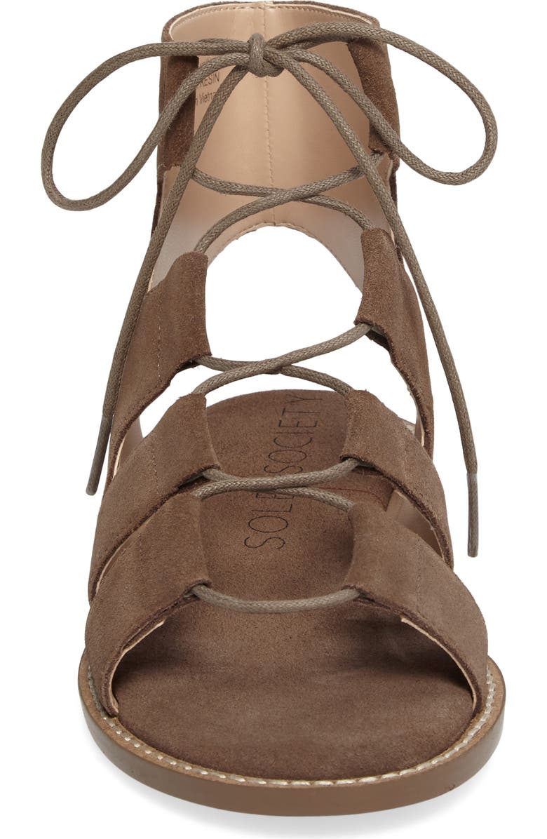 Sole Society 'Cady' Lace-Up Flat Sandal, Alternate, color,