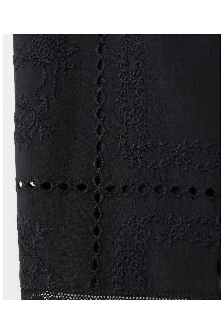 Embroidered Cotton Top, Alternate, color, BLACK