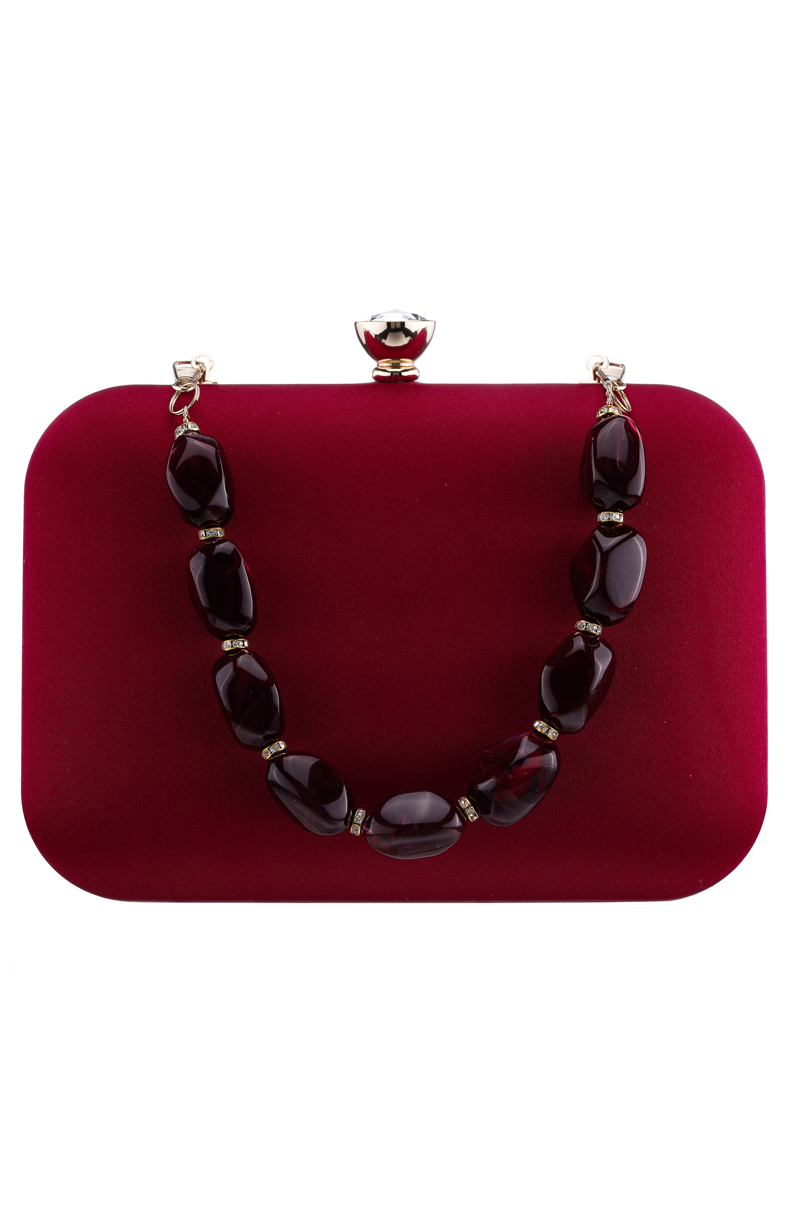 Kaela Beaded Handle Clutch, Alternate, color, CHERRYWOOD