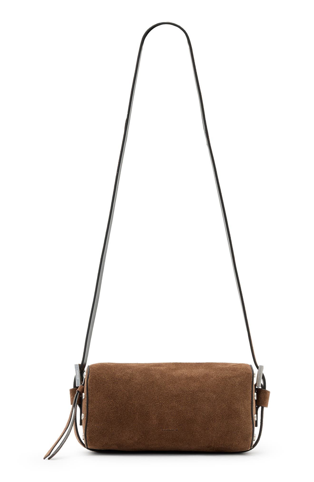 Miro Barrel Crossbody Bag, Main, color, CHESTNUT BROWN SUEDE