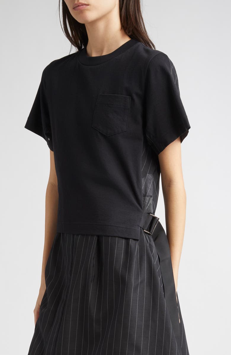 Sacai Stripe Organza & Jersey, Alternate, color, 