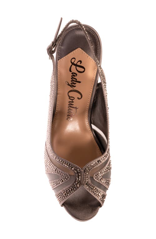 Lady Couture Rhinstone Slingback Sandal In Pewter