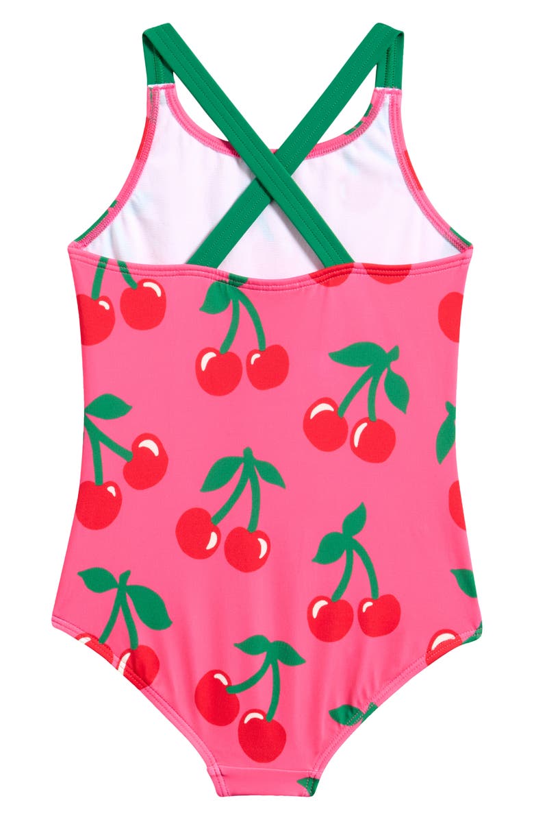 Mini Boden Kids' Cherry Print One-Piece Swimsuit, Alternate, color, 