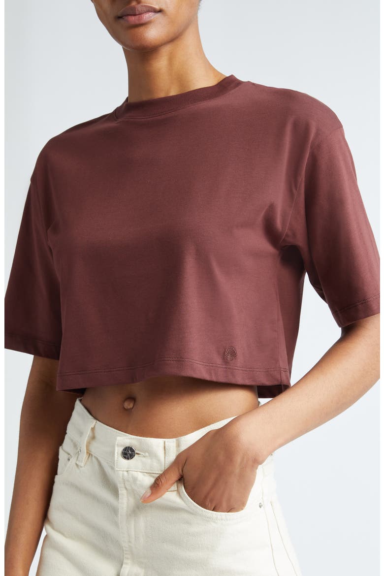 Gupo Crop Supima® Cotton T-Shirt, Alternate, color, MIDNIGHT BORDEAUX