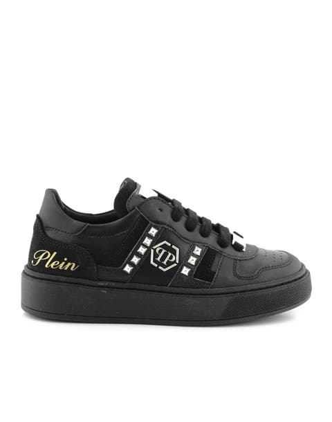 Mix Materials Low-Top Sneakers With Studs Boy