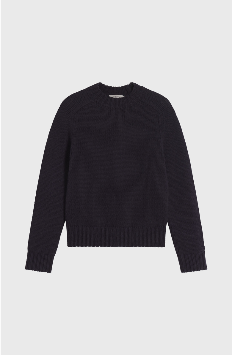 Almina Concept Knit Wool Crewneck Sweater, Alternate, color, Dark Navy