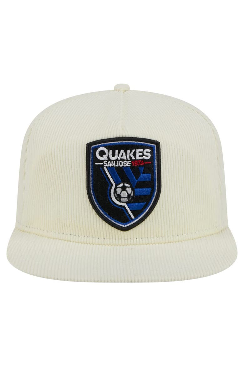 Men's New Era  Cream San Jose Earthquakes 2025 Kickoff Snapback Golfer Hat, Alternate, color, Cream