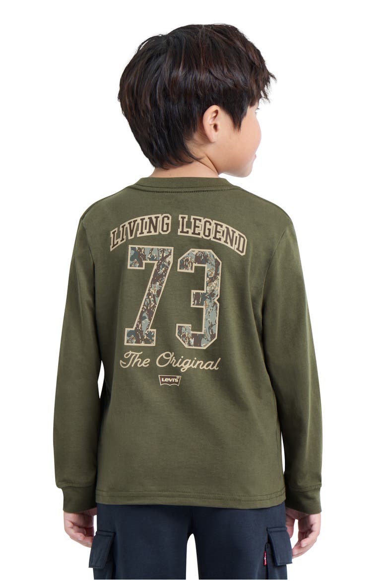 Kids' Graphic Long Sleeve T-Shirt, Alternate, color, OLIVE NIGHT