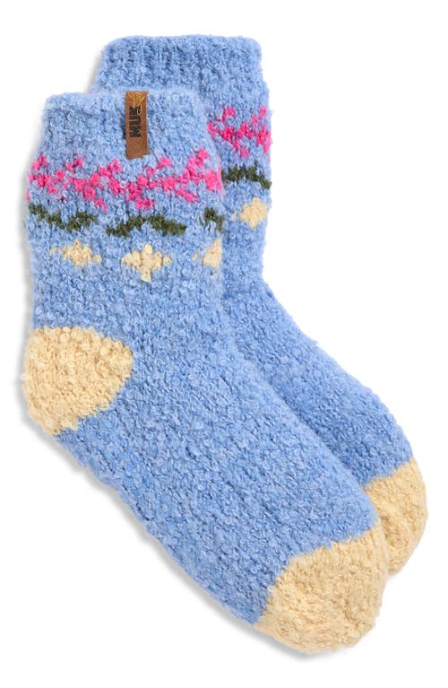 Muk Luks Cottage Bouclé Crew Socks In Blue