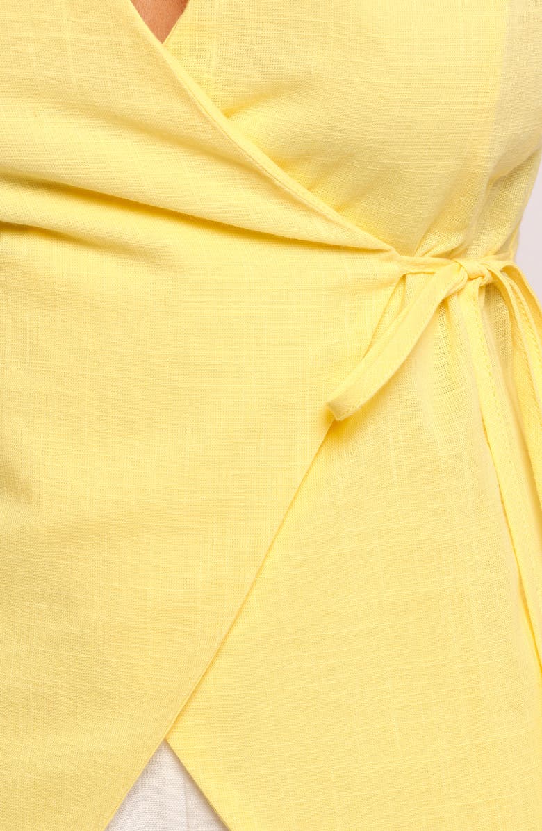 Petal & Pup Vanni Wrap Front Cotton Top, Alternate, color, Yellow