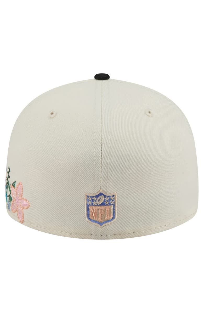 New Era Men's New Era Cream/Black Pittsburgh Steelers Tonal Floral 59FIFTY Fitted Hat, Alternate, color, Cream