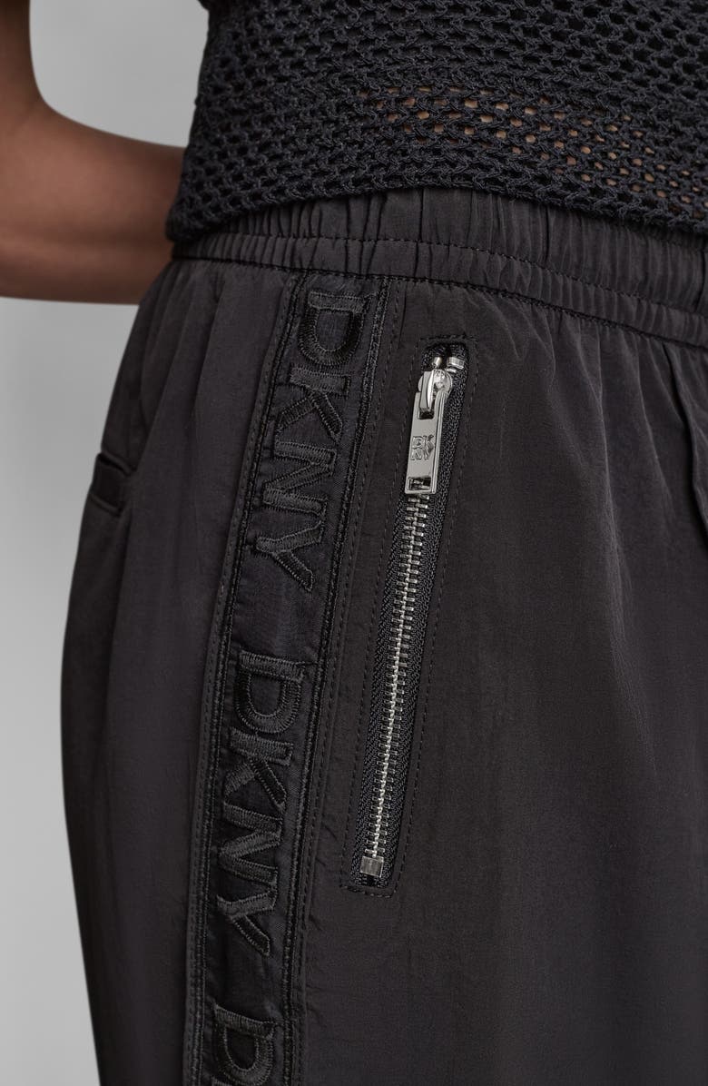 DKNY Front Seam Nylon Straight Leg Pants, Alternate, color, Black