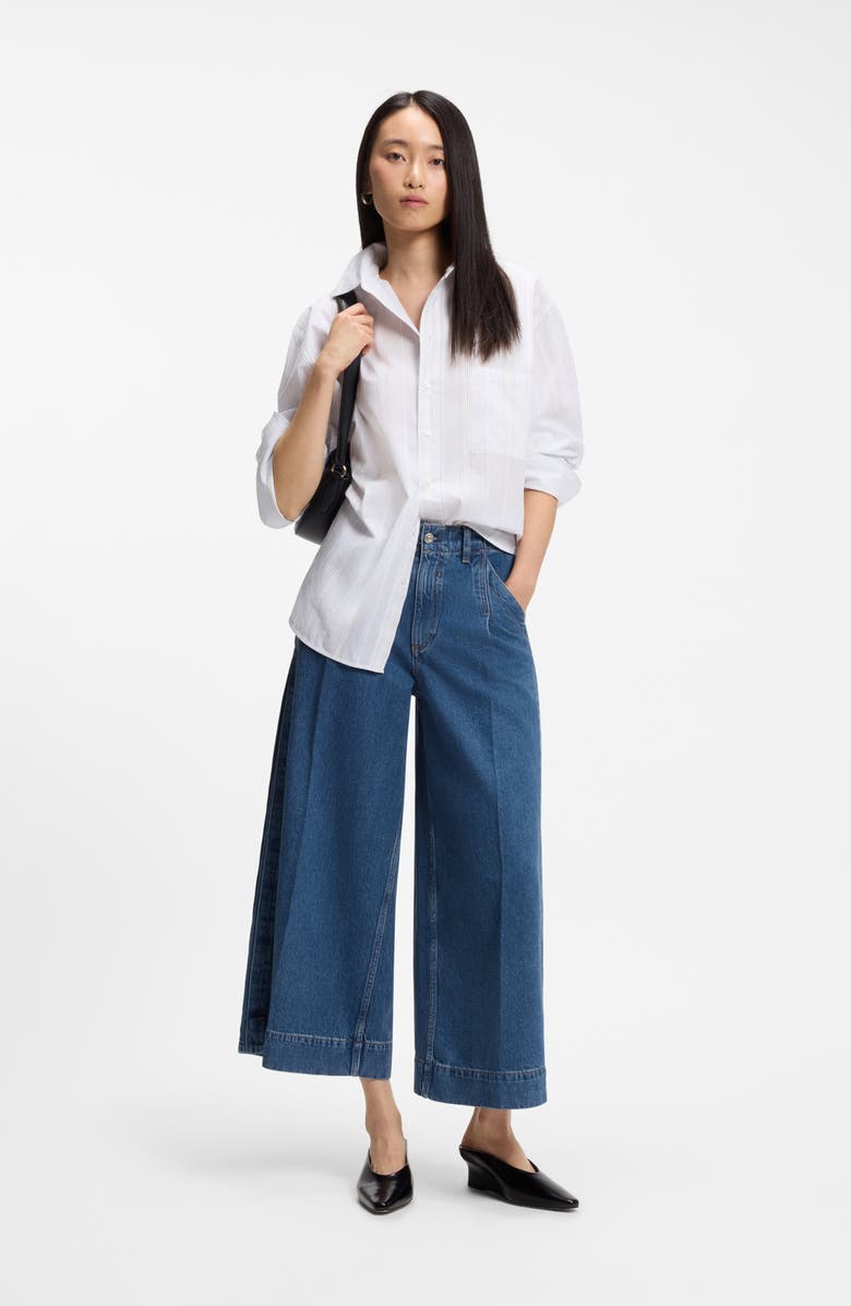 BOSS Ferange Culotte Denim Pants, Alternate, color, Blue