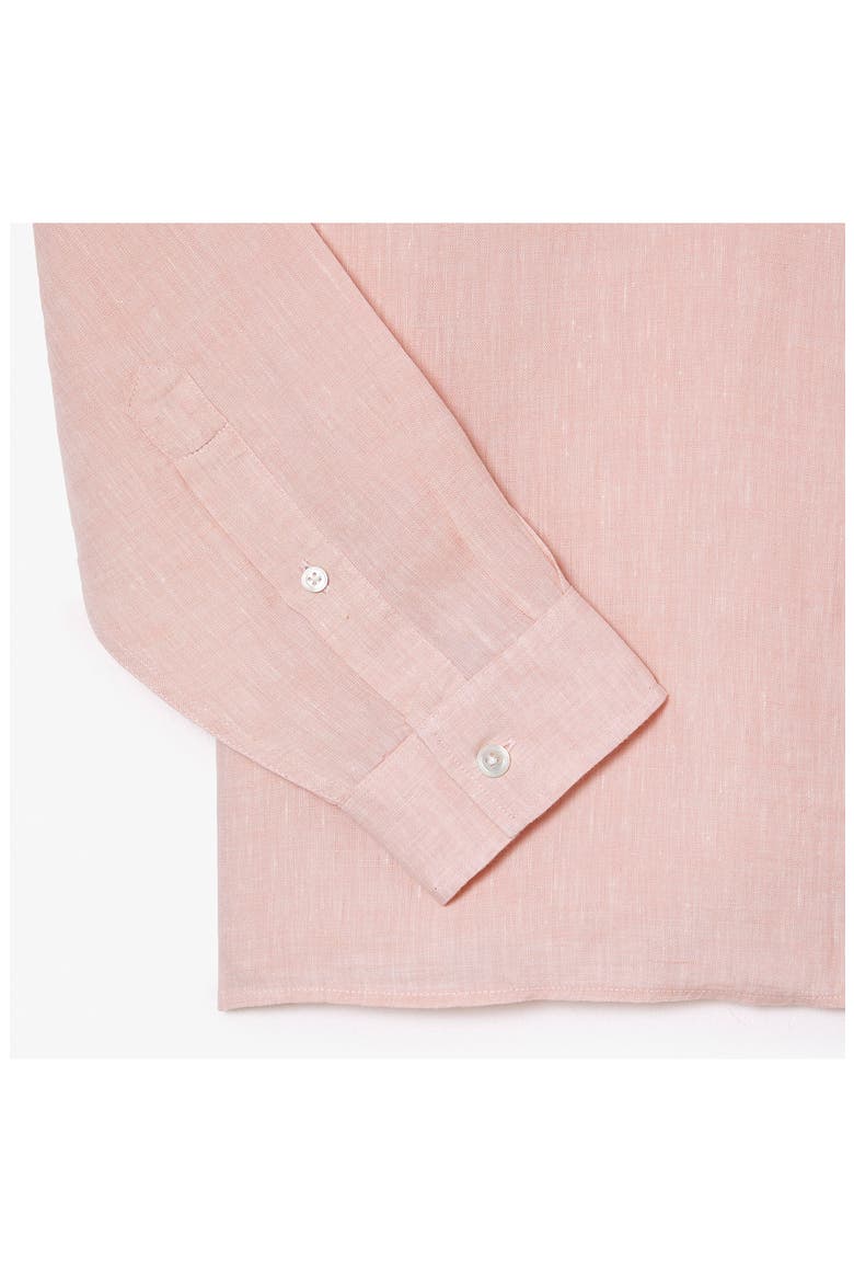 Regular Fit Linen Button-Down Shirt, Alternate, color, FLAMINGO