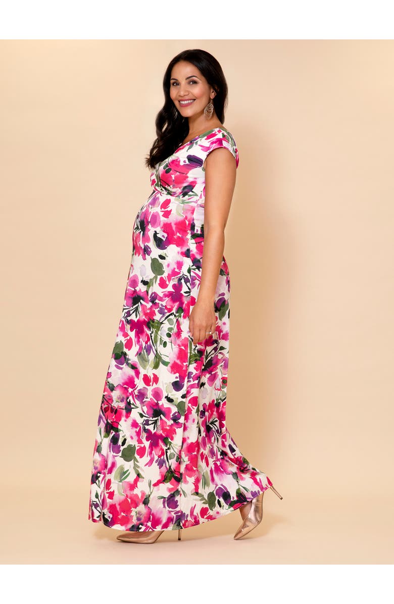 Tiffany Rose Maternity Alana Maternity Maxi Dress, Alternate, color, Fuschia Florals