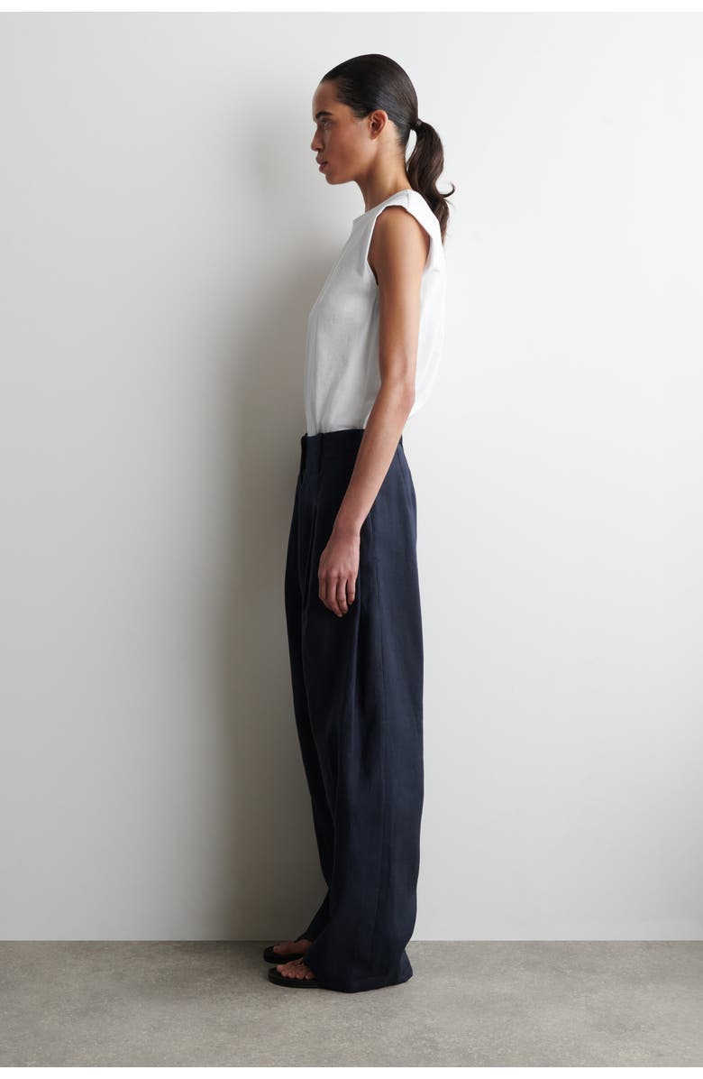 COS Folded-shoulder Cotton-jersey Tank Top, Alternate, color,