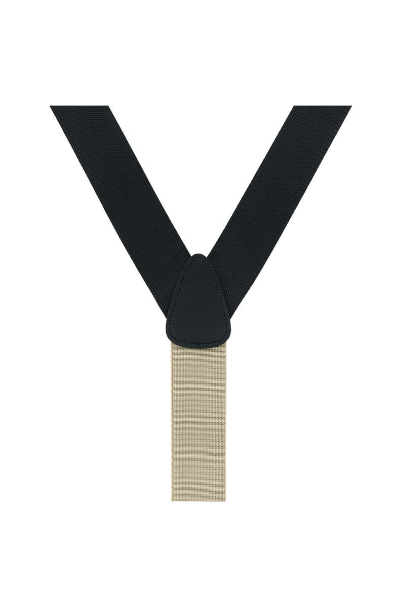 Trafalgar Big & Tall Hudson Solid Button End Suspenders, Alternate, color, Black